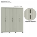 Ver mais imagens de Guarda-Roupa Casal Ripado 6 Portas 2 Gavetas – Olivar Móveis Cinza/Off White Ac