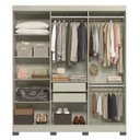 Ver imagem 2 de Guarda-Roupa Casal Ripado 6 Portas 2 Gavetas – Olivar Móveis Cinza/Off White Ac