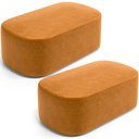 Ver imagem 1 de Kit 02 Puffs Decorativos Orgânicos para Living Quarto 100cm Doha W01 Couríssimo Whisky - Lyam Decor
