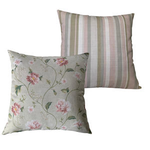 Almofadas Cheias Havana Impermeável Estampa Digital 100% Algodão Floral Romântica e Listrada Kit 2 4