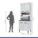 Ver imagem 2 de Paneleiro Torre Quente 4 Portas 3 Prateleiras Atenas Kaiki Moveis Branco