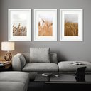 Ver imagem 2 de Kit 3 Quadros Grandes Trigo - 60x48cm:moldura Preta