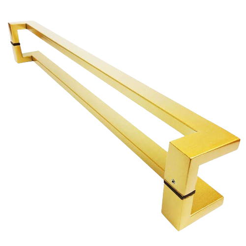 Puxador Portas Duplo Aço Inox Dourado Metálico Acetinado Grecia 60 Cm ...