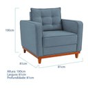Ver imagem 4 de Kit Sofá 2 Lugares e 2 Poltronas Luxo Moderno Sala de Estar Samuel