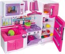Ver imagem 1 de Conjunto Cozinha Fogão Geladeira Pia Micro-ondas e Armário - Rosa