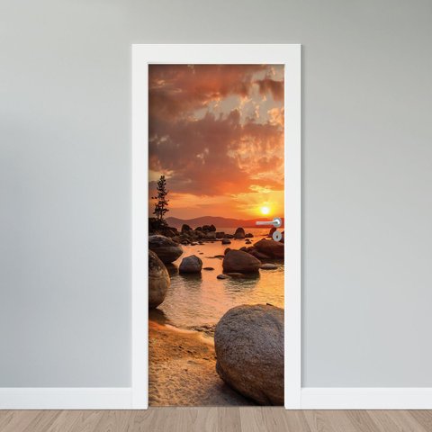 Adesivo de Porta - Paisagem Mar 4