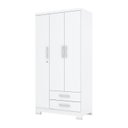 Ver imagem 4 de Guarda Roupa Solteiro 3 Portas 2 Gavetas Miami Branco/Rosa Chá