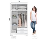 Ver imagem 2 de Guarda Roupa Solteiro 3 Portas 2 Gavetas Miami Branco/Rosa Chá