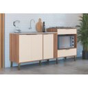 Ver imagem 1 de Balcão para Pia e Cooktop 200cm 4 Portas 1 Gaveta Karen Móveis Sul