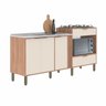 Balcão para Pia e Cooktop 200cm 4 Portas 1 Gaveta Karen Móveis Sul - 3