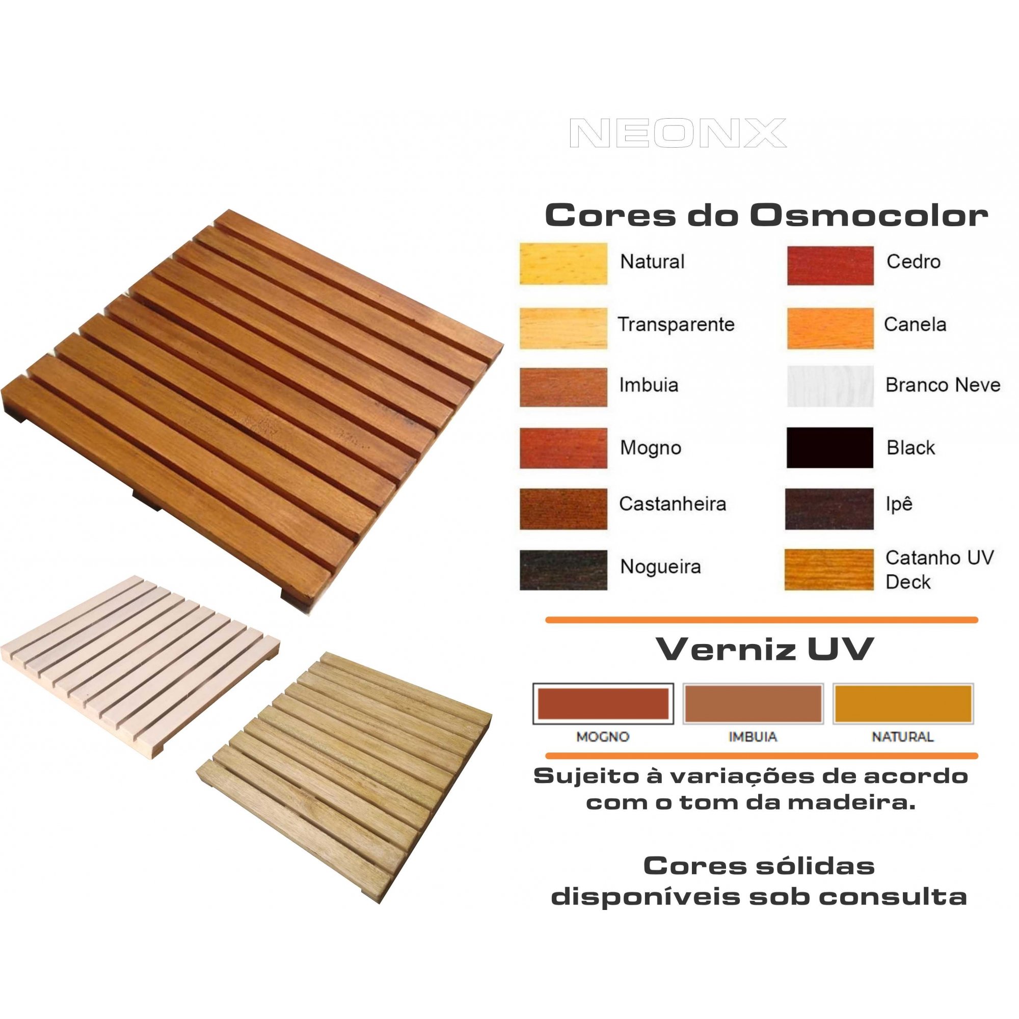 Deck De Madeira Modular 50x50cm Com Pintura Neonx 50x50 cm com pintura Osmocolor Natural UV Gold - 2