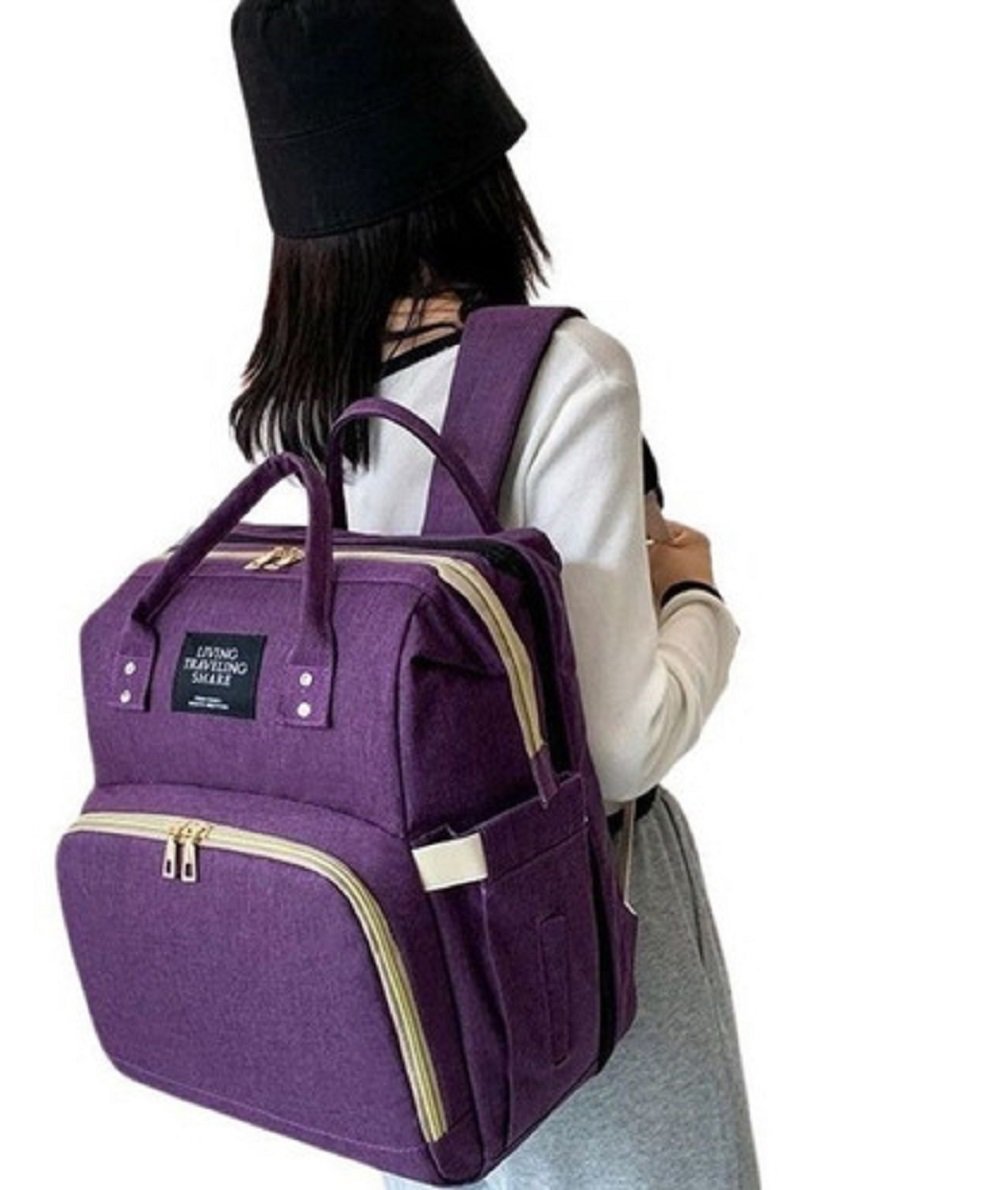 Bolsa Maternidade 2 em 1 Yepp Vira Cama Berço P Trocar e Mochila - Violeta escuro - 2