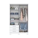 Ver imagem 3 de Guarda Roupa Solteiro 4 Portas 3 Gavetas City Branco