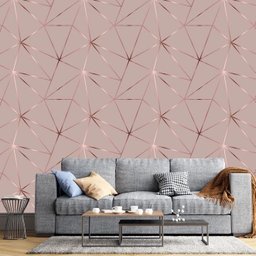 Papel De parede Geométrico Rose Gloss Para Quarto E Sala 1mx50cm - 3