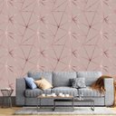 Ver imagem 3 de Papel De parede Geométrico Rose Gloss Para Quarto E Sala 1mx50cm