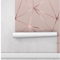 Papel De parede Geométrico Rose Gloss Para Quarto E Sala 1mx50cm - 4