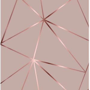 Papel De parede Geométrico Rose Gloss Para Quarto E Sala 1mx50cm