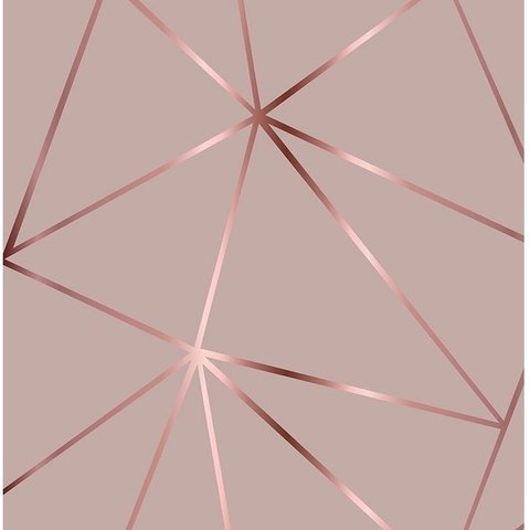 Papel De parede Geométrico Rose Gloss Para Quarto E Sala 1mx50cm