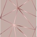 Ver imagem 1 de Papel De parede Geométrico Rose Gloss Para Quarto E Sala 1mx50cm