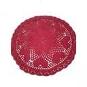 Ver imagem 1 de Tapete Crochê Redondo Sala Quarto Coração Vermelho 69x48