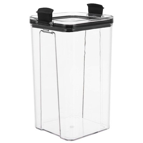 Pote Hermetico 1300ml Tampa Trava Veda Conserva Alimento Mantimento Tempero Transparente Acrilico Or