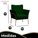 Ver imagem 2 de Poltrona para Sala Decorativa Lotus Bronze Assento Veludo Verde - Iben Móveis