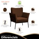 Ver imagem 4 de Poltrona para Sala Decorativa Lotus Preto Assento Veludo Marrom - Iben Móveis