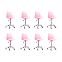 Ver imagem 1 de Cadeira Office Base Cromada Oficial com Rodízio Giratória Saarinen - Rosa - 8