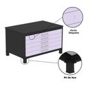 Ver imagem 7 de Mapoteca Mont 5 Gavetas 71,3cm x 120,4cm Aço Preto/Lilás