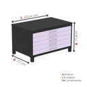 Ver imagem 3 de Mapoteca Mont 5 Gavetas 71,3cm x 120,4cm Aço Preto/Lilás