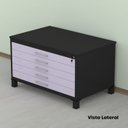Ver imagem 6 de Mapoteca Mont 5 Gavetas 71,3cm x 120,4cm Aço Preto/Lilás