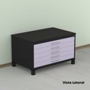 Ver imagem 5 de Mapoteca Mont 5 Gavetas 71,3cm x 120,4cm Aço Preto/Lilás