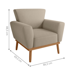 Conjunto Poltrona para Sala de Recepção Viana Inca Castor - 2
