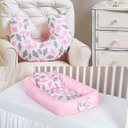 Ver imagem 1 de Ninho Redutor Rolinho +almofada Amamentação Nuvem Rosa