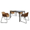 Ver imagem 2 de Conjunto Sala de Jantar 4 Lugares Retangular Tampo MDF 120x85cm Mesa Smart com Cadeiras Lodelô Preto/Pinus