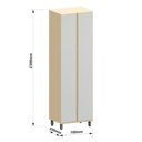 Ver imagem 4 de Armário para Cozinha Aurora 2 Portas 4 Prateleiras MDF-MDP 70cm Cinza Cristal