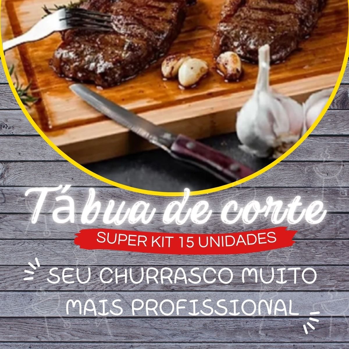 Kit 15 Tabua Para Churrasco de Madeira Pinus Estufado Grande - 2