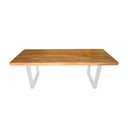Ver imagem 2 de Conjunto Mesa Industrial Lanna 2,20m Ferragem Branca com 2 Banco Industrial Lanna
