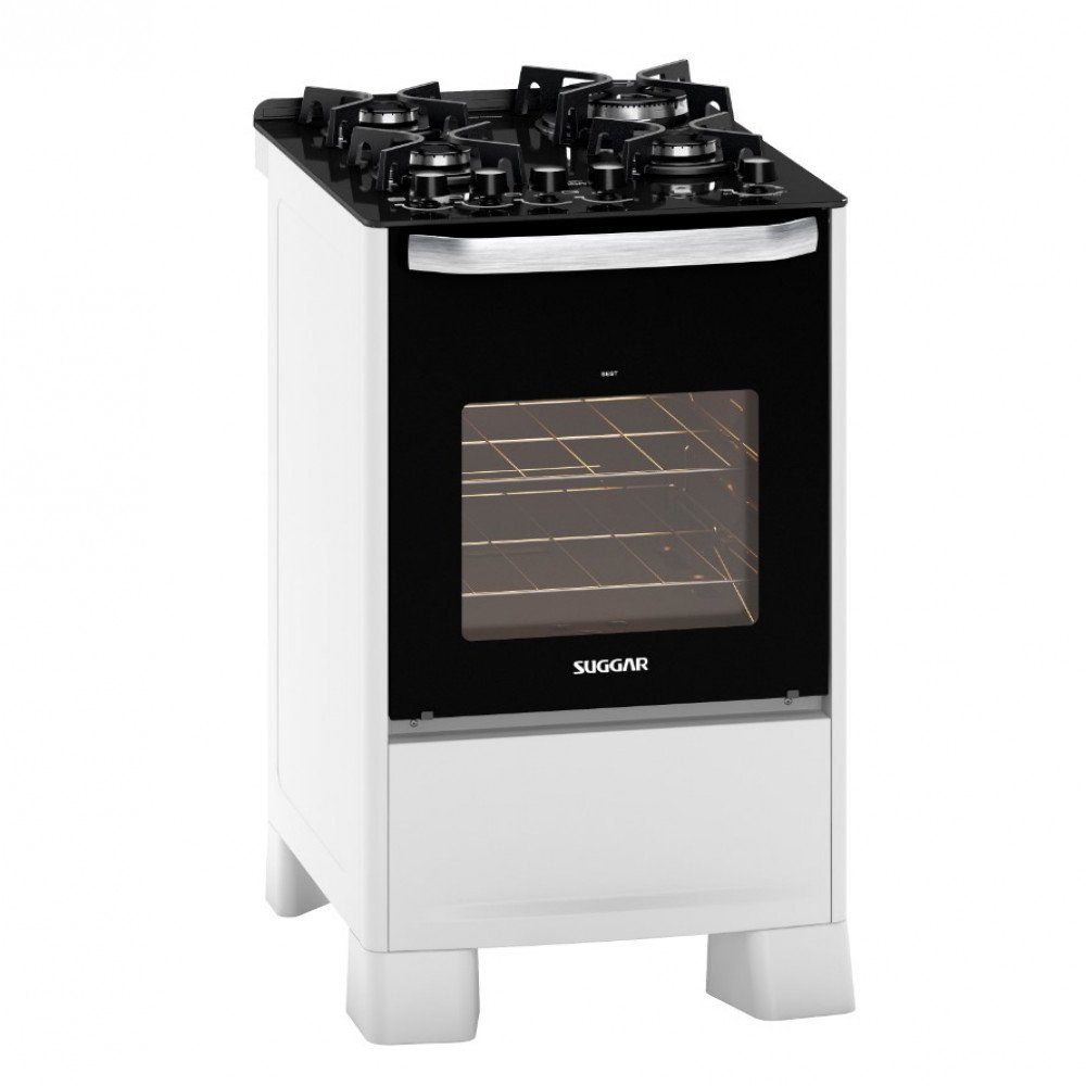 Fogão 4 Bocas Suggar Best Cook Branco Mesa em Vidro - Bivolt - Fgv405br