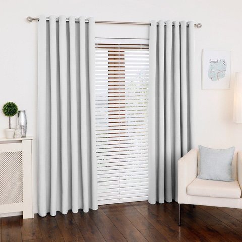 Cortina Roma Oxford 3,00 x 2,30 Sala/Quarto/Escritório Para Varão:Branca
