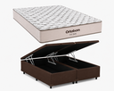Ver imagem 1 de Cama Bau Casal Bipartido Marrom Colchão Fit D45 Espuma 138x188 - Ortobom