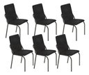 Ver imagem 1 de Kit 6 Cadeiras Malibu Corino Tempest Preto Tubo Preto Fosco