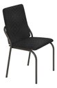Ver imagem 2 de Kit 6 Cadeiras Malibu Corino Tempest Preto Tubo Preto Fosco