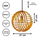 Ver imagem 3 de Luminária Teto tipo Pendente NETUNO MDF - Completa - Cor: Preta