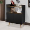 Buffet J A Multiuso Belly 2 portas Preto / Madeirado - 1
