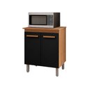 Ver imagem 4 de Armário Balcão Multiuso para Cozinha Micro-Ondas ou Forno Serena 02 Portas Savana Preto Moblis