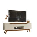 Ver imagem 2 de Rack Retrô para TV até 55 Polegadas MDF 162cm Pés em Madeira Maciça Tóquio Bege