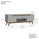 Ver imagem 3 de Rack Retrô para TV até 55 Polegadas MDF 162cm Pés em Madeira Maciça Tóquio Bege