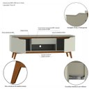 Ver imagem 4 de Rack Retrô para TV até 55 Polegadas MDF 162cm Pés em Madeira Maciça Tóquio Bege