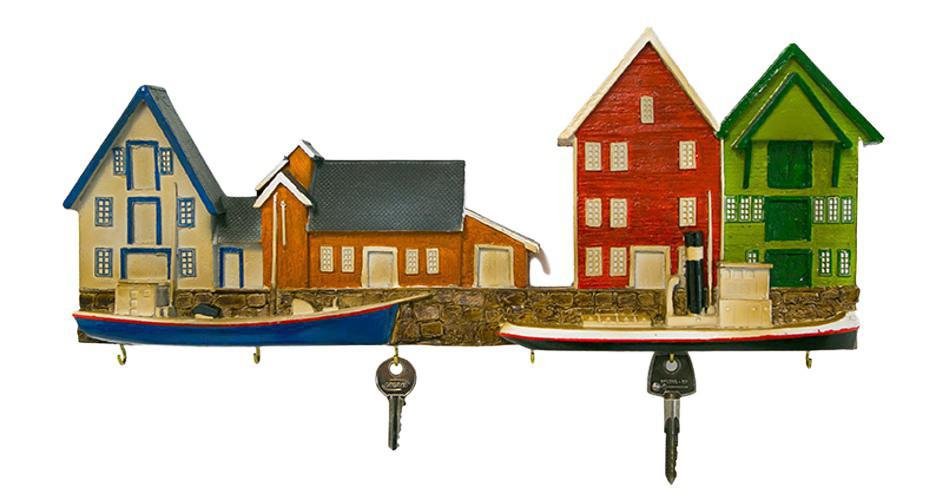 Porta Chaves em Fibra Porto Decorativo 39x16x5,5cm - 1